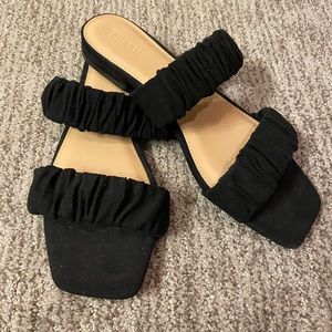 Dressy Black Flat Sandals